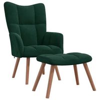 sillon de relax  sillon de salon  silla relax con taburete terciopelo verde oscuro