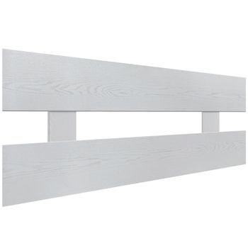 Dhome Cabecero Blanco Rustico 105cm Horizontal Estilo Valla Madera Reciclada Dm Herrajes Incluidos (105cm Horizontal Valla, Blanco Rustico)