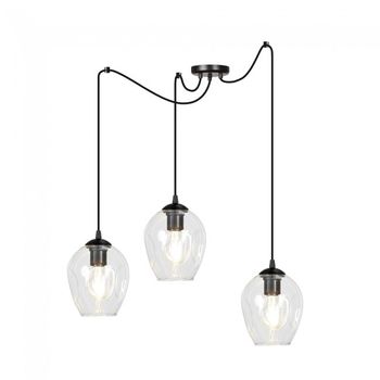 Lámpara colgante maranto transparente (3 luces)