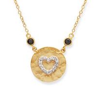 cadena de plata 925 banado en oro con colgante de corazon