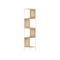 libreria esquinera de 5 niveles 319 x 319 x 1564 cm beige roble