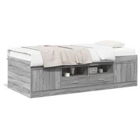 tumbona de jardin  silla  sillon exterior con cajones madera ingenieria gris sonoma 90x200 cm cfw466671
