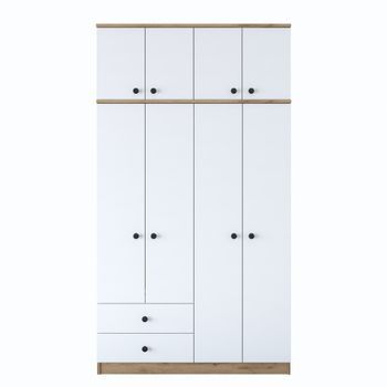 Armario Ba121-2696 Blanco Nogal 120x216.8x42.5 Cm