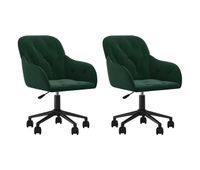 vidaxl sillas de comedor giratorias 2 unidades terciopelo verde oscuro