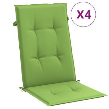 Cojines Silla Respaldo Alto 4 Uds Tela Verde Melange 120x50x4cm Vidaxl
