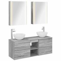 juego de muebles de bano 5 pcs sonoma gris vidaxl