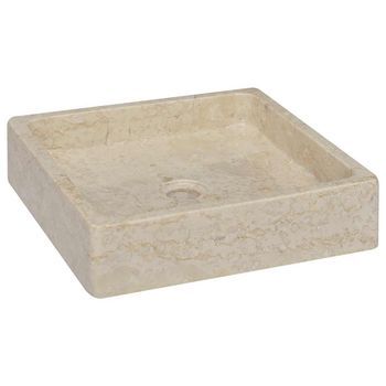 Lavabo Crema Mármol 40x40x10 Cm Vidaxl