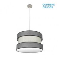 colgante niquelgris-beis modelo home 2luces regulable fabrilamp