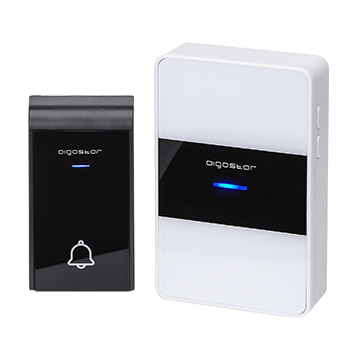 Aigostar Dong DC- Timbre Inalámbrico para Puerta，Exterior IP44 impermeable , timbre inalámbrico a pilas ,de Puerta con Indicadores LED, 36 Melodías， 1 Receptores y 1 Transmisor