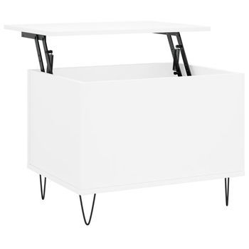 Mesa De Café - Mesa De Centro Madera Contrachapada Blanco 60x44,5x45 Cm