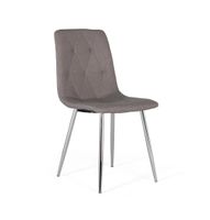 set de 4 sillas con respaldo y el asiento acolchados color gris