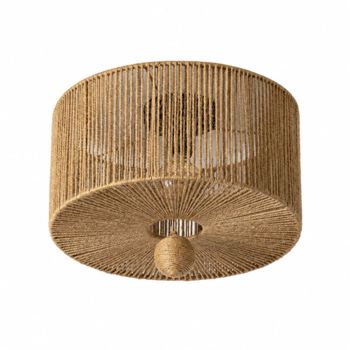 Plafón de techo boho de yute natural con bola decorativa d40 cm