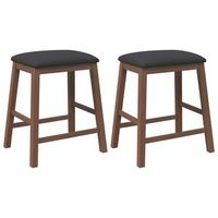 sillon  sillas de bar con cojines 2 uds madera maciza marron caucho
