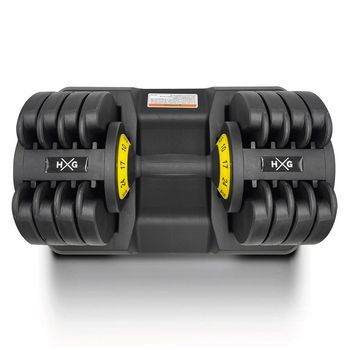Hxg Mancuerna Ajustable De 3,5kgs A 32kgs – 1 Unidad | Diseño Ergonómico, Revestimiento De Caucho, Ideal Para Casa Y Gimnasio