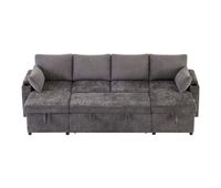 sofa cama 4 plazas convertible panoramico de tela con almacenajegris