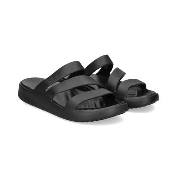 Crocs Sandalias Planas Mujer - Negro Talla 10
