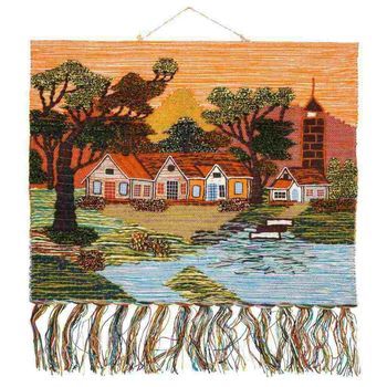 Tapiz De Yute Tejido Decorativo 100x80cm