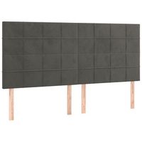 cabecero accesorio para dormir mueble de dormitorio 4 piezas 100 x 5 x 7888 cm tela de terciopelo gris oscuro tdl0206018