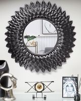espejo de pared de metal plateado 70x70