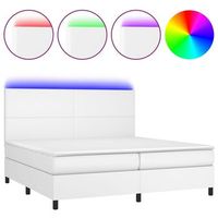 cama tapizada 203x200x128 cm vinilo - blanco