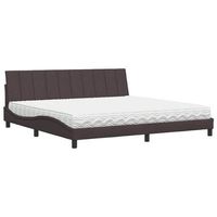 cama con colchon hanko tela marron oscuro 200x200 cm vidaxl