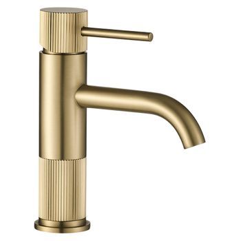 Grifo De Lavabo Rea Lungo Stripe Low, Brush Gold 16 X 12 X 19,5 Cm