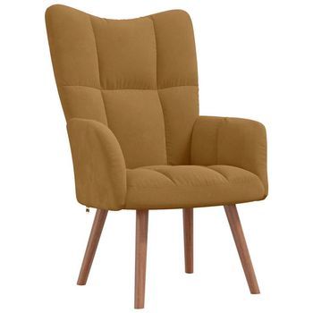 Sillón De Relax De Terciopelo Marrón Vidaxl