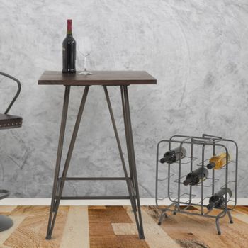 Botellero 9 plazas en metal gris cm 40x23x47,5
