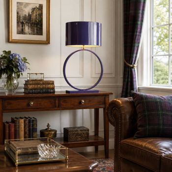 Lámpara sobremesa de hierro morado 41x20x71 cm