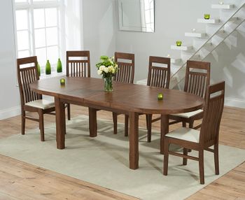 Chelsea Dark Oak Extending Dining Table with Monaco Chairs