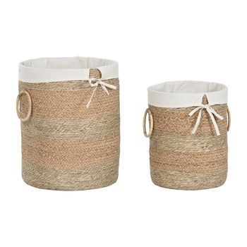 Cesta Set 2 Seagrass Tela 39x40x48 Natural