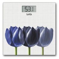bascula electronica blanca con flores azules peso max 180kg