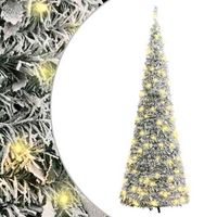 arbol de navidad artificial desplegable con nieve 150 led 180cm vidaxl