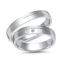 alianzas 18 quilates oro blanco 3 diamantes