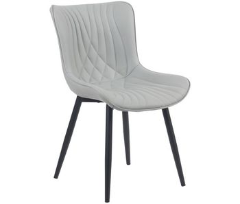 Silla de comedor brady en polipiel simil cuero gris 62x50x80.5 cm