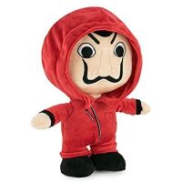 peluche la casa de papel con traje rojo y mascara dali 28 cms