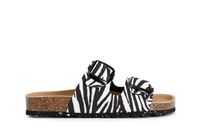 zapatilla de mujer en tejido estampado zebra