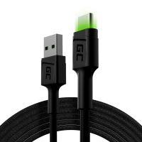 cable green cell kabgc13 usb a a usb c 2 m con iluminacion led verde