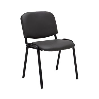 Silla con patas de metal y asiento en Simil cuero Gris