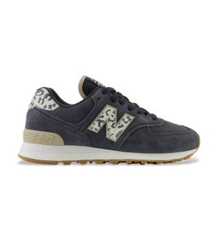 New Balance para mujer. WL574V2 Zapatillas de Piel 574 negro (37), Plano, Cordones, Casual