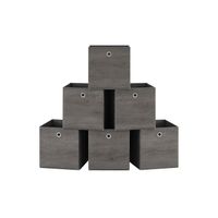 caja almacenaje con asa organizadora de tela oxford y tela no tejida ajustable plegable gris nublado  30 x 30 x 30 cm
