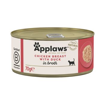 Applaws en caldo 24 x 70 g latas para gatos - Pack Ahorro - Pollo con pato