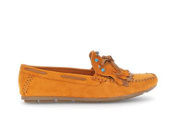 mocasines de ante con flecos orange 40
