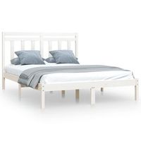 estructura de cama de madera maciza blanca 140x200 cm vidaxl