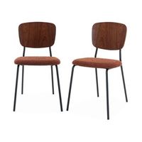 sillas loop texturizada set de 2 terracota