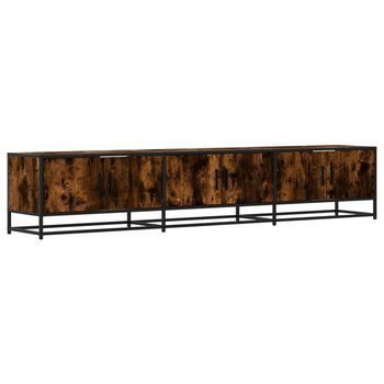 Mueble Para Tv Madera De Ingeniería Roble Ahumado 210x35x41 Cm Vidaxl
