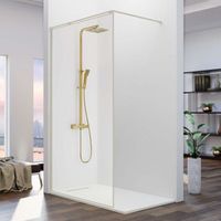 panel fijo de ducha fresh arena plata brillo  100 cm barra en l