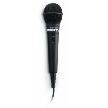 Micrófono BigBen PARTYMIC alámbrico para karaoke con cable de 4 m negro
