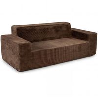 costway sofa 3 plazas pana sin estructura respaldo alto reposabrazos asiento profundo sin montaje para salon apartamento dormitorio marron