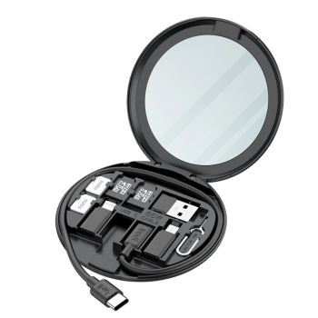 Budi DC519 11-In-1 Estuche de almacenamiento multifuncional USB Type-C 65W con cable de carga/transmisión/soporte/pin de